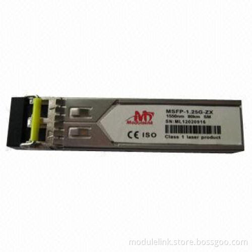 SFP Optical Module, 1.25Gbps, 1,550nm, 70km SFP Transceiver, Single-mode